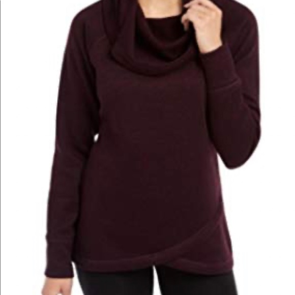 Ideology Cowl-Neck Pullover,Dark Eggplant XXL - Picture 3 of 7
